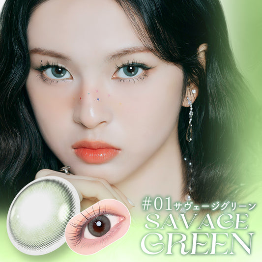 サヴェージグリーン a-eye エーアイ シリコンハイドロゲル (1箱10枚入り) BABYMONSTER ベイビーモンスター カラコン ワンデー 1DAY