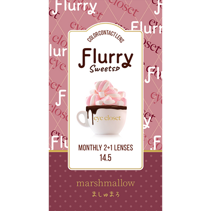 フルーリー カラコン マンスリー ましゅまろ 1箱 3枚入り Flurry by colors 度あり 度なし カラコン 明日花キララ コンタクト コンタクトレンズ　バイ カラーズ  1ヶ月タイプ