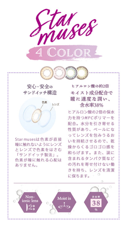 在庫限定！ スターミューズ 1箱10枚入り カラコン 1day Refrear Star muses